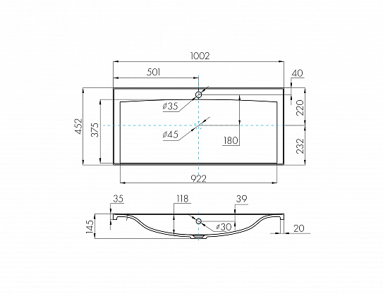 Мебельная раковина 100 см Aquaton Айрис 100 белая 1A723031AG010