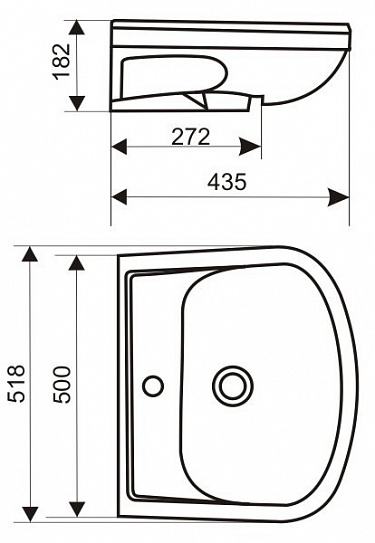 Раковина Оскольская керамика Альфана 52см