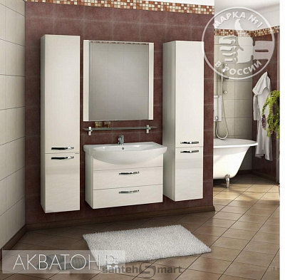 Тумба с раковиной Акватон Ария 80 М белая 1A140801AA010