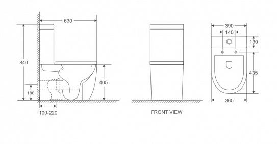 Унитаз-компакт безободковый D&K Matrix DT1397016