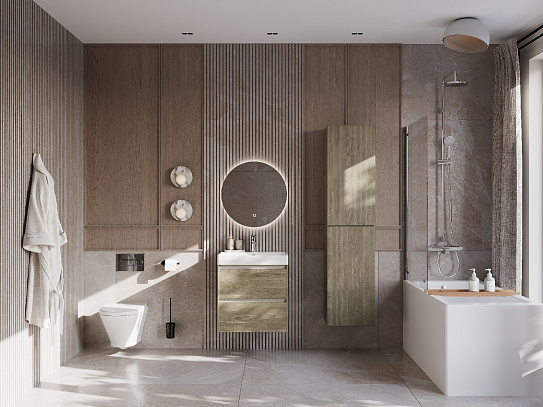 Тумба под раковину Roca Ona 600 темный вяз 2 ящика A857613511