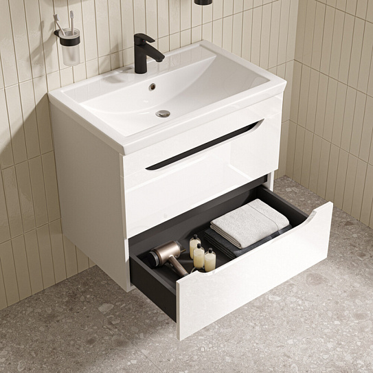 Тумба с раковиной IDDIS Ray (4077000i28), подвесная, 70 см,белый, RAY70W0i95K