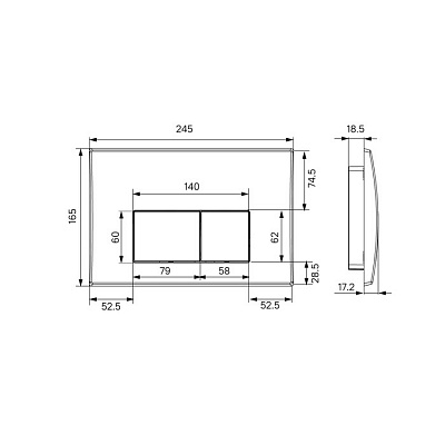 Комплект 2 в 1: инсталляция и клавиша смыва черная IDDIS Optima Home OPH00MBi32K