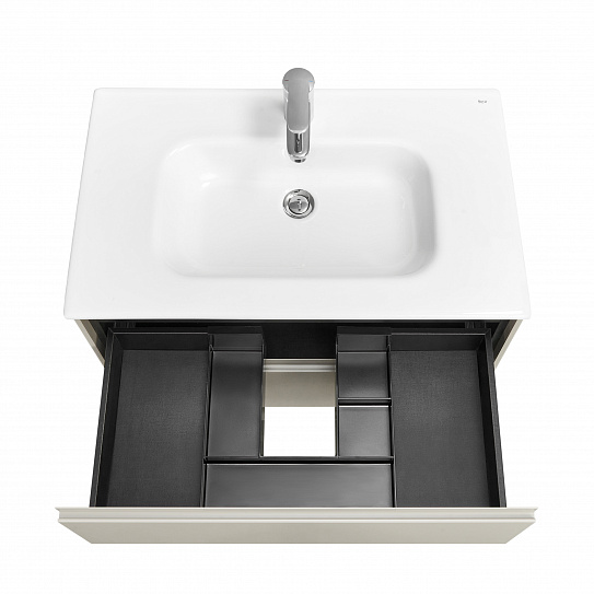 Тумба под раковину Roca Ona 800 бежево-серый матовый 2 ящика A857630510