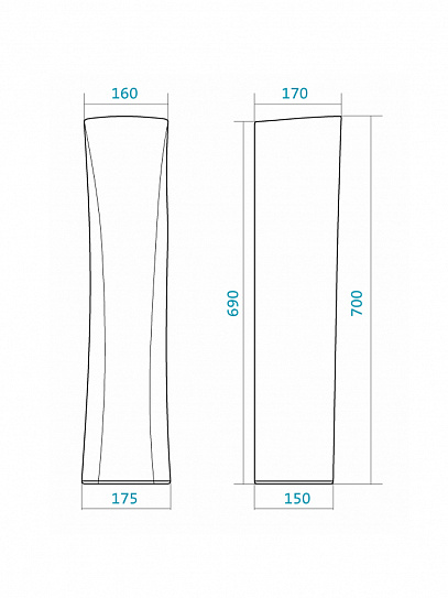 Пьедестал для раковины Santek Бриз/Ирис /Цезарь 1WH110595