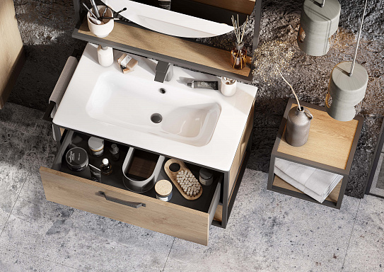 Тумба под накладную раковину Aquaton Лофт Фабрик 80 дуб кантри 1A242401LTDY0