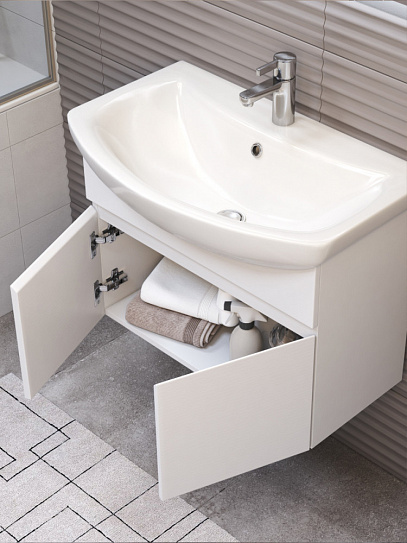 Тумба подвесная с раковиной 70 см Vigo Wing 700-2-0 tp.WIN.BAL.70.2D белый