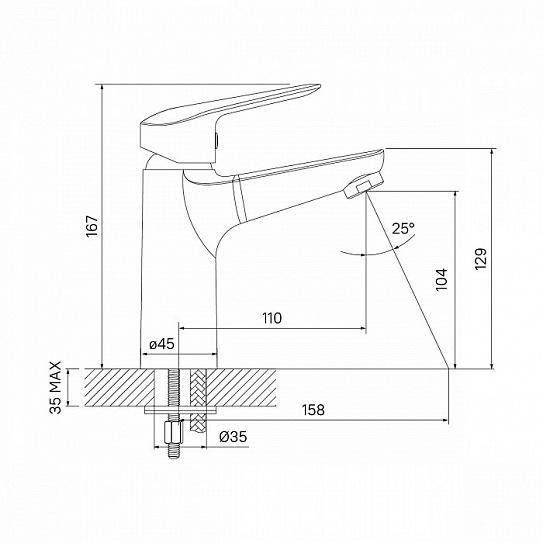 Смеситель для умывальника Iddis Torr TORSB00i01