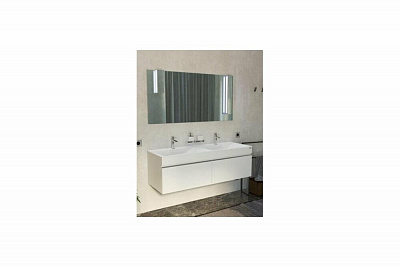 Тумба подвесная Velvex Pulsus 1400-0-2 белый глянец