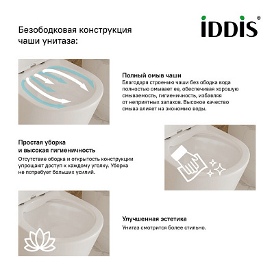 Унитаз приставной безободковый Iddis Calipso CALRDSEi26