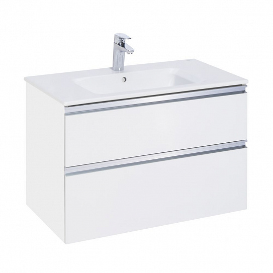 Тумба под раковину Roca The Gap 80 белый глянец 2 ящика A857399806