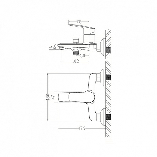 Комплект смесителей 3 в 1 Milardo Niagara, смеситель для раковины, смеситель для ванны, душевой комплект.