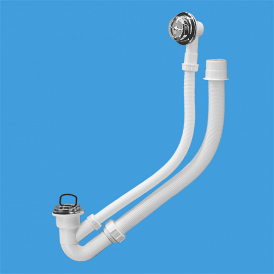 Сифон для ванны с переливом решётка хром McALPINE MRB4C 1 1/4