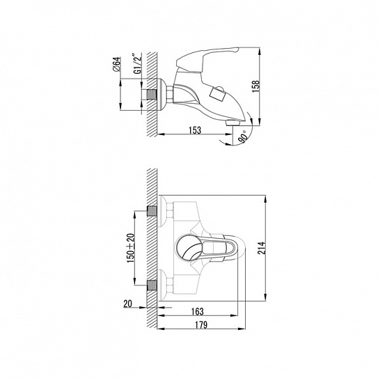 Смеситель для ванны Iddis Lausanne DK23094CNK