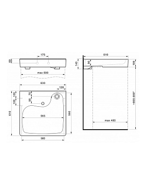 Раковина над стиральной машиной 60х61 Santek Клио 60 1WH501780 (с кронштейнами), керамика