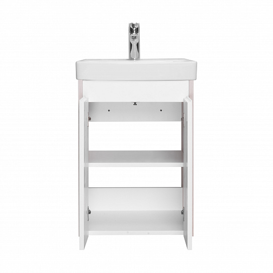 Тумба с раковиной AQUATON Сканди Doors 45 белый глянец/дуб верона 1A278701SDB20