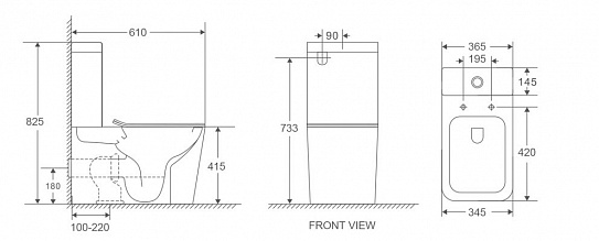 Унитаз-компакт безободковый с микролифтом D&K Berlin DT1437016