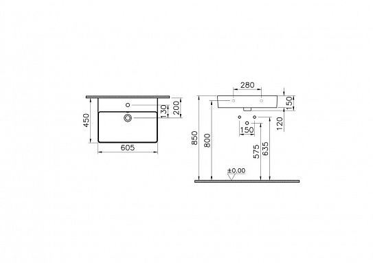 Раковина накладная VitrA M20 8314B003-0001 60 x 45 см белая санитарный фарфор