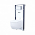 Подвесной унитаз (Aiger) с инсталляцией и клавишей хром Basic IDDIS BASAI01i73