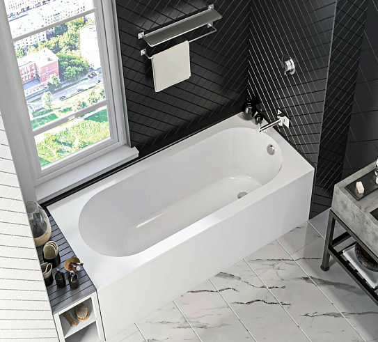 Ванна из литьевого мрамора BAS Марбея 180х80 см  ВА00037