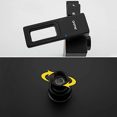 Душевая система с тропическим душем и смесителем Gappo G2417-6 латунь, цвет черный матовый