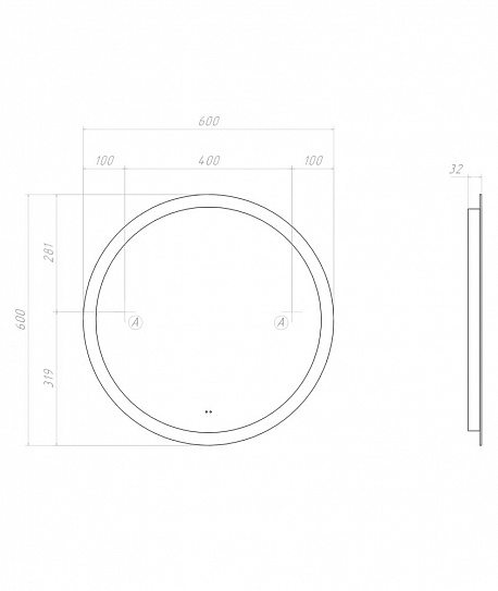 Зеркало круглое Vigo Otti Classic 600
