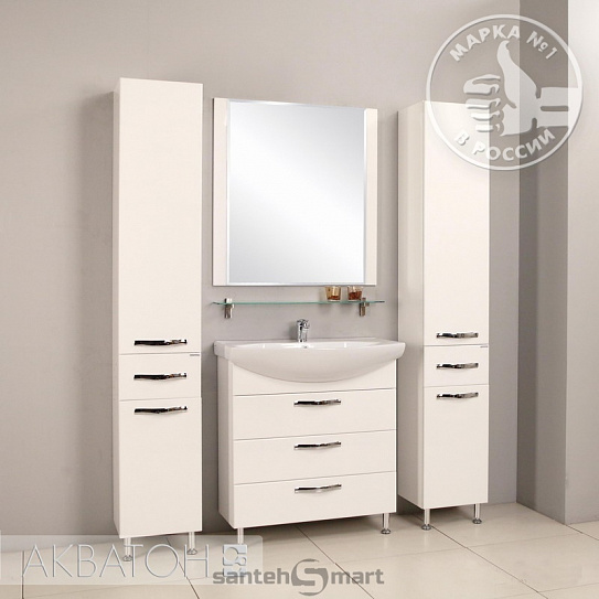 Тумба с раковиной Акватон Ария 80 Н белая 1A141301AA010