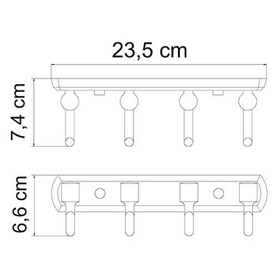 Кронштейн настенный, 4 крючка WasserKRAFT Oder K-3074