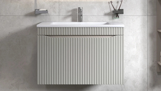 Тумба под раковину Velvex Alba 800-0-1 (Madera Modul) навесная тирамису (рак. 264583 в комплект не входит)