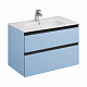 Тумба под раковину Roca Domi 80 2 ящика небесный синий матовый ZRU9307871