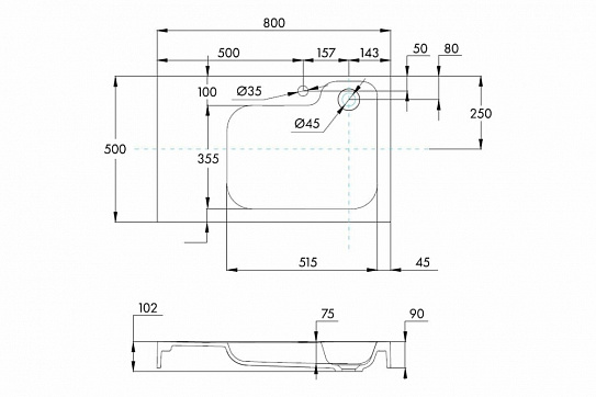 Раковина Aquaton Бланш 800 белая 1A741531B1010
