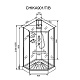 Душевая кабина 90х90 (CHIKA) Cerutti 901B, черный профиль трапеция