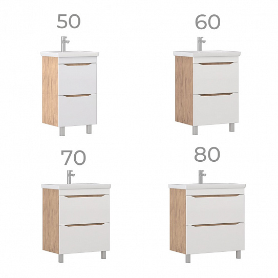 Тумба под раковину GRANI 600-0-2 дуб золотой VIGO (под ум-к Como 60)