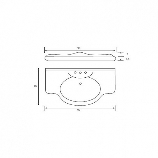 Керамическая раковина Cezares Laura Paolina PA/90 900x570x230