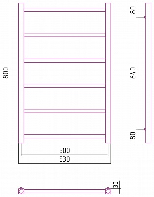 Полотенцесушитель комбинированный Сунержа Модус-ПРОФИ 800x500