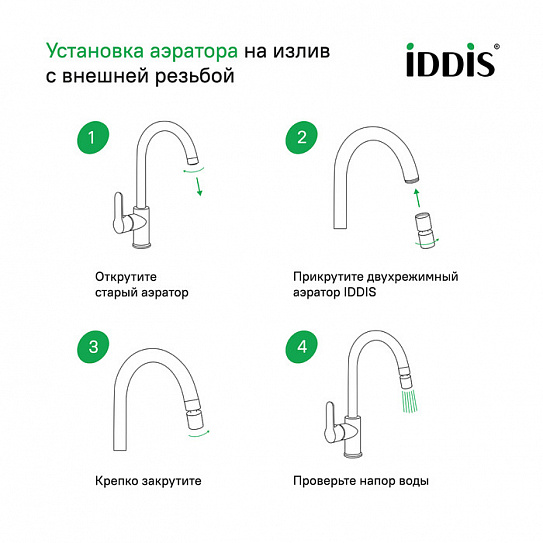 996P22S2SMDR Аэратор для смесителя, пластик, M22, внутренняя резьба, шарнирный, двухрежимный