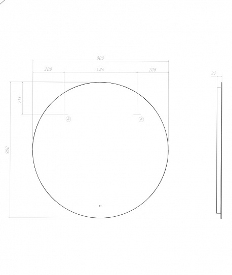 Зеркало круглое Vigo Otti Classic 900