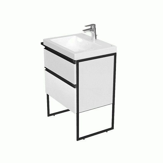 Тумба с раковиной Roca Domi 60 2 ящика A857458806, белый глянец