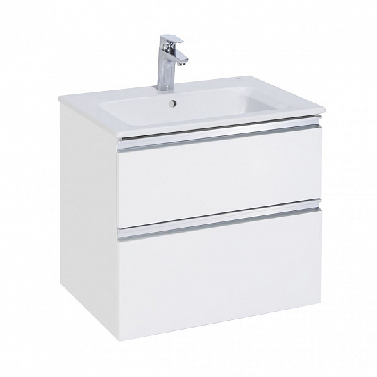 Тумба с раковиной Roca The Gap 60 2 ящика A857397806, белый глянец