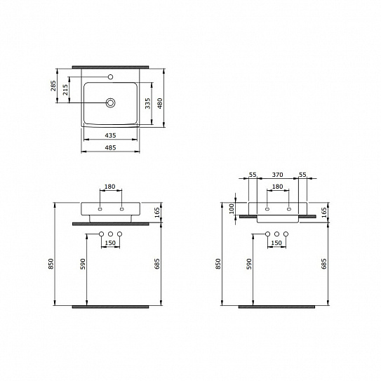 Раковина Berges Strati 485х48 см 182005