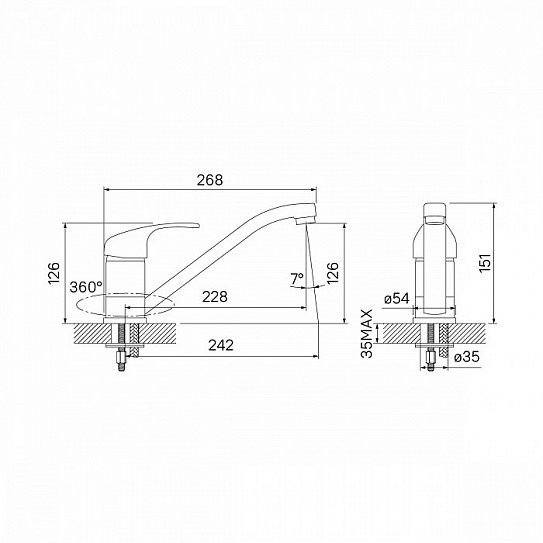 Смеситель для кухни Iddis Alborg K56001C
