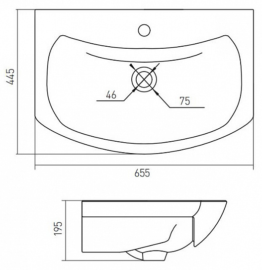 Тумба с раковиной Оника Балтика 65.10К