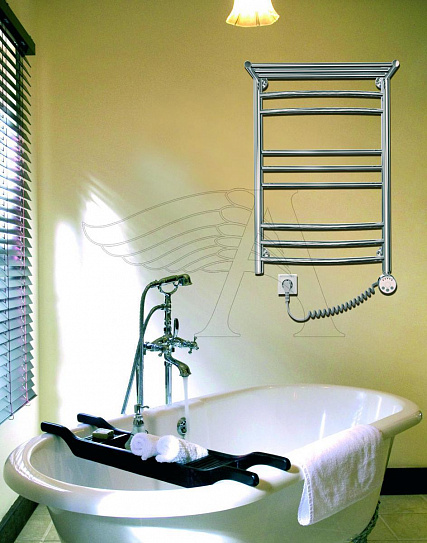 Полотенцесушитель электрический ARGO КОМБИ С ПОЛКОЙ 50-80,  (ТЭН,справа) 06532