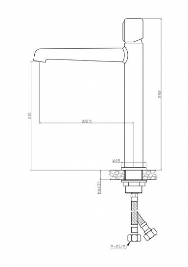 Смеситель для накладных раковин BelBagno UNO UNO-LMC-CRM