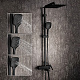Душевая система с тропическим душем и смесителем Gappo G2417-6 латунь, цвет черный матовый
