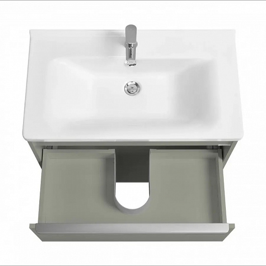 Тумба с раковиной AQUATON Хоуп 80 Хаки 1A287301HP9D0 (раковина Миранда 80, 146527)