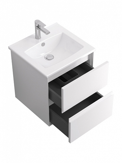 Тумба с раковиной Люмин 50 белая матовая Aquaton 1A294101A52B0