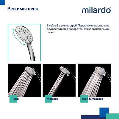 Смеситель для ванны поворотный с коротким изливом 20 см Milardo Demi DEMSB02M02