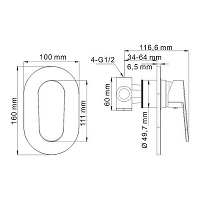 Смеситель для душа WasserKRAFT Donau 5351