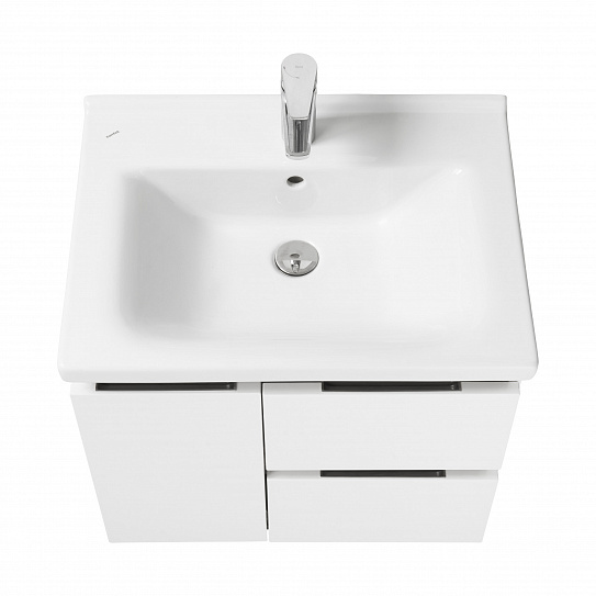 Тумба под раковину Aquaton Рене 60 белый, грецкий орех 1A258501NRC80